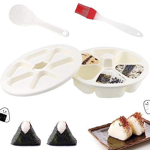TUZHE Onigiri Maker Set - Japanisches Sushi Sechser-Set Mit Dreieckiger Form - Geeignet für Küche, DIY Kochen, Bento, Zuhause, Restaurant, Camping von TUZHE