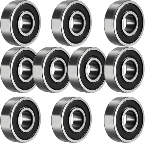 TUZUK 10 Stück 6205-2RS Kugellager Abgedichtet 25x52x15mm Vorgeschmiert/Chromstahl/Gummi Doppeldichtung, 6205RS Rillenkugellager von TUZUK