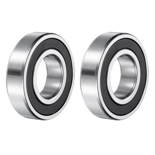 TUZUK 2 Stück 6304-2RS Kugellager Abgedichtet 20x52x15mm Vorgeschmiert/Chromstahl/Gummi Doppeldichtung, 6304 RS Rillenkugellager von TUZUK