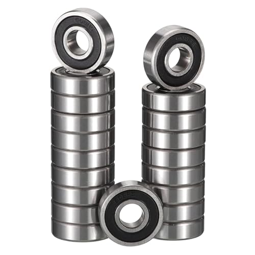 TUZUK 20 Stück 608-2RS Kugellager Abgedichtet 8x22x7mm Vorgeschmiert/Chromstahl/Gummi Doppeldichtung, 608 RS Rillenkugellager von TUZUK