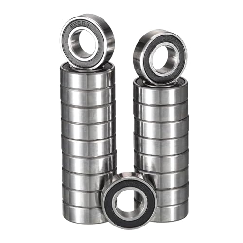 TUZUK 20 Stück 625-2RS Kugellager Abgedichtet 5x16x5mm Vorgeschmiert/Chromstahl/Gummi Doppeldichtung, 625RS Rillenkugellager von TUZUK