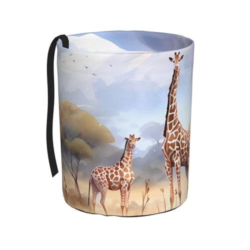 TVGPYBXF Auto-Mülleimer mit afrikanischer Savannen-Giraffe – auslaufsicherer, geruchsfreier Auto-Mülleimer, lässt Sie sauber und hygienisch reisen. von TVGPYBXF