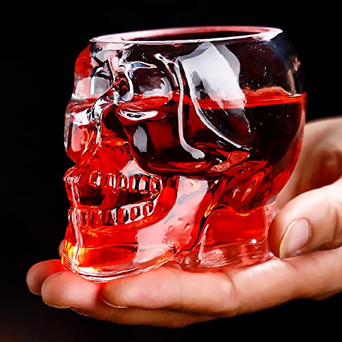 TVIAOH 700ml Totenkopf-Glas, Rotweingläser, Weingläser, Totenkopf-Glasbecher, Trinkglas, Wodka-Spirituosen-Becher, Halloween-Dekorationsgeschenke, Halloween-Themenparty von TVIAOH