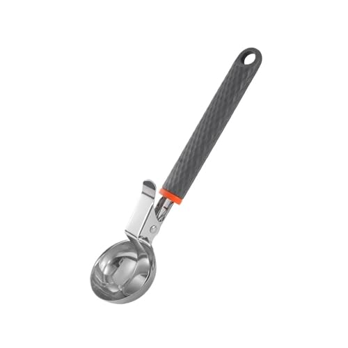 1PC Edelstahl Eis Bagger Silikon Griff Löffel Multi Funktionale Kreative Obst(Press type spoon) von TVJSIVQB