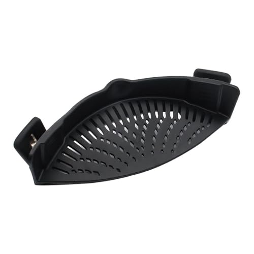 1PC Home Silikon Stretch Ablauf Werkzeug Topf Rand Wasser Filter Faltbare Suppe Trichter Küche Flüssigkeit Umleitung Abtropffläche Straine(Black -1) von TVJSIVQB