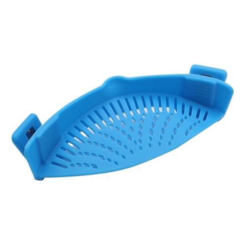 1PC Home Silikon Stretch Ablauf Werkzeug Topf Rand Wasser Filter Faltbare Suppe Trichter Küche Flüssigkeit Umleitung Abtropffläche Straine(Blue-1) von TVJSIVQB