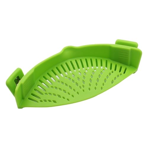 1PC Home Silikon Stretch Ablauf Werkzeug Topf Rand Wasser Filter Faltbare Suppe Trichter Küche Flüssigkeit Umleitung Abtropffläche Straine(Green-1) von TVJSIVQB