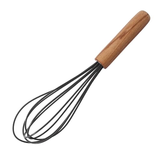1PC Silikon Holzgriff Manuelle Küche Mixer Handheld Egg Beater Milch Bubble(Grey -1) von TVJSIVQB