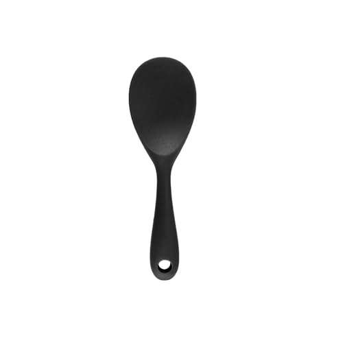 Hitzebeständiger Reislöffel aus Silikon, Küchenwerkzeug, Kochschaufel for den Haushalt, die Topf nicht beschädigt(Black-1) von TVJSIVQB