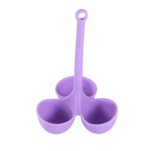 Hochtemperaturbeständiger Silikonkocher, 3-Loch-Eierablage, kreatives Küchenwerkzeug for perfekt gekochte Eier(PURPLE -1) von TVJSIVQB