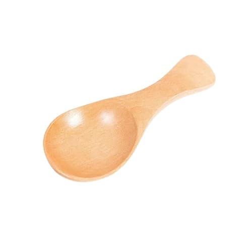 Kurzer Griff Kleine natürliche Holzlöffel Tee Honig Kaffee Küche Gewürz Salz Dauerhafte Mini Löffel Zubehör(2PCS) von TVJSIVQB