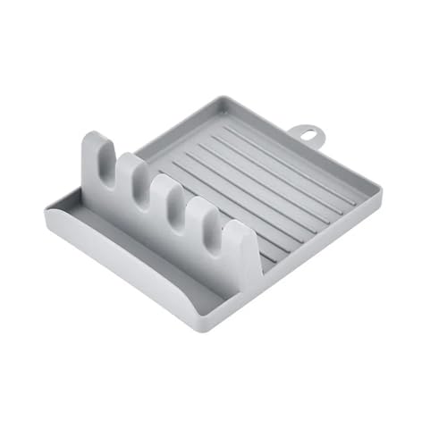 Löffelhalter Topflappen Deckel Gabel Spatel Rack Regal Organizer Kunststoff Essstäbchenhalter Rutschfeste Küchenbedarf(Grey -1) von TVJSIVQB