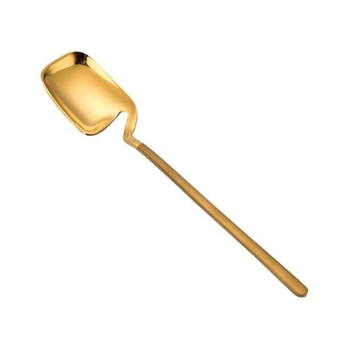 Lustiger Löffel mit langem Griff for Aufhängen an der Wand, Edelstahl, Dessert-Mixlöffel, Eis, Tee, Kaffeelöffel, Rührlöffel, Geschirr(Gold-1) von TVJSIVQB