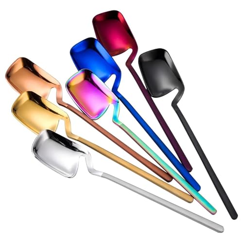 Lustiger Löffel mit langem Griff for Aufhängen an der Wand, Edelstahl, Dessert-Mixlöffel, Eis, Tee, Kaffeelöffel, Rührlöffel, Geschirr(Rosegold-1) von TVJSIVQB