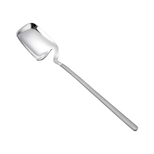 Lustiger Löffel mit langem Griff for Aufhängen an der Wand, Edelstahl, Dessert-Mixlöffel, Eis, Tee, Kaffeelöffel, Rührlöffel, Geschirr(Silver -1) von TVJSIVQB