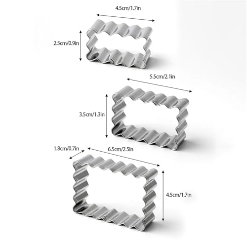 Set (3 Stück) Edelstahl-Spitzen-Set, einfache rechteckige DIY-Werkzeug-Backform(Rectangle) von TVJSIVQB