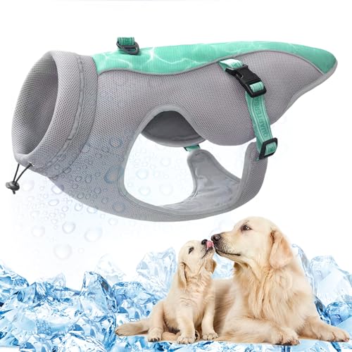 Hundekühlweste Geschirr, Reflektierende Hundekühlmantel, Sicherheit Sonnensicher Und Verdunstung Sumpf-Technologie Mit Verstellbaren Trägern Hund Jacke Für Kleine/Mittlere/Große Sommer Winter Tragen von TVMALL