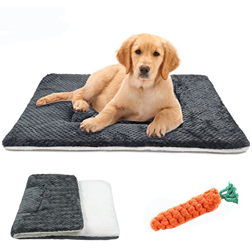 TVMALL Hundematte Hundedecke für kleine mittelgroße und große Hunde, Welpen Waschbar Hundekissen Wendbar Flanell Haustier-Schlafmatte Reisedecke für Hunde/Katzen, Dunkelgrau (100x80cm) von TVMALL