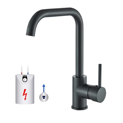 Niederdruck-Küchenarmatur, 360° Drehbar Küchenarmatur Niederdruck Wasserhahn mit 3 Anschlüsse für Boiler,Schwarz Mischbatterie Küche für Boiler Niederdruck-Küchenarmatur, 360° Drehbar Küchenarmatur Niederdruck Wasserhahn mit 3 Anschlüsse für Boiler,Schwarz Mischbatterie Küche für Boiler von TVTIUO