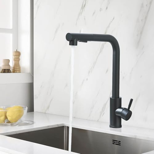 TVTIUO Wasserhahn Küche Schwarz,Armatur Küche 360° Schwenkbar, Küchenarmatur Ausziehbar, Spültischarmatur mit Brause Zwei Wasserstrahlarten TVTIUO Wasserhahn Küche Schwarz,Armatur Küche 360° Schwenkbar, Küchenarmatur Ausziehbar, Spültischarmatur mit Brause Zwei Wasserstrahlarten von TVTIUO