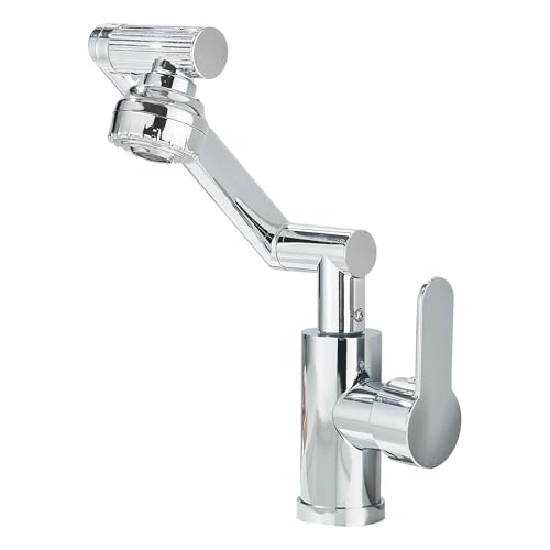 Wasserhahn Bad,Armatur für Waschbecken Badezimmer Warm Kaltwasserhähne,Badarmatur mit zwei Wasserauslaufmodi,um 1080 Grad Drehbare Armatur mit Schlauch,Chrom von TVTIUO