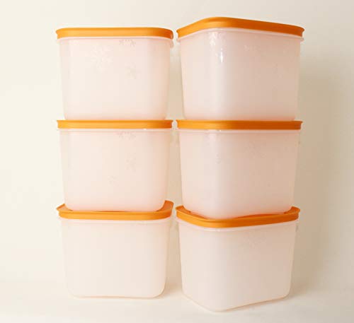 TW TUPPERWARE Eiskristall Gefrier-Behälter 6X 1,1L Orange + Mini Trichter Lila von TW