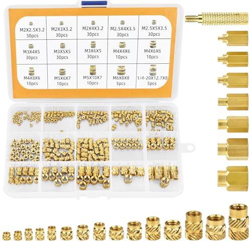 300 Stk Gewindeeinsatz, M2 M2.5 M3 M4 M5 M6 Einpressmutter Messing Gewindebuchsen Innengewinde Rändelmuttern mit Kunststoff-Box und 8 Stk Einschmelzhilfe Set Lötspitzen M2 M2.5 M3 M4 M5 M6 1/4 300 Stk Gewindeeinsatz, M2 M2.5 M3 M4 M5 M6 Einpressmutter Messing Gewindebuchsen Innengewinde Rändelmuttern mit Kunststoff-Box und 8 Stk Einschmelzhilfe Set Lötspitzen M2 M2.5 M3 M4 M5 M6 1/4 von TW1TGOFT