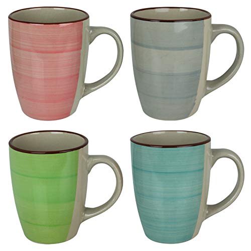 Kaffeetassen Porzellan bunt 4 Stück Kaffee Cappuccino Tassen Set Kaffeebecher Henkeltassen von TW24