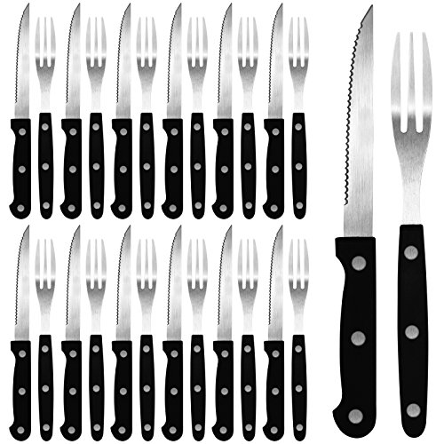 TW24 Steakbesteck 24tlg. für 12 Personen Steakmesser Steakgabel Set Grillbesteck Messer Gabel Besteckset von TW24