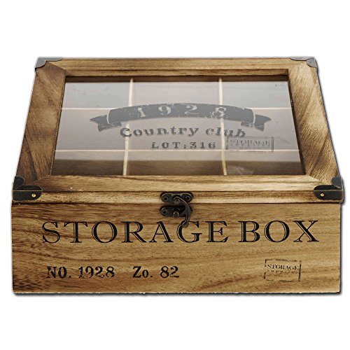 Teekiste - Teedose - Teekiste Holz - Teekasten - Teebox - Teekiste 9 Fächer Storage Box von TW24
