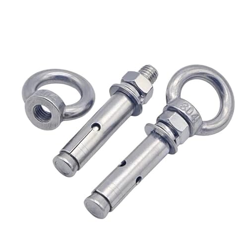 TWALOTPEX Augenschrauben, Expansionsbolzen 2 STÜCKE 304 Edelstahl Mauerwerk Schrauben Expansion Haken Bolzen for Ziegel Wand Warmwasserbereiter(M6x80mm) von TWALOTPEX