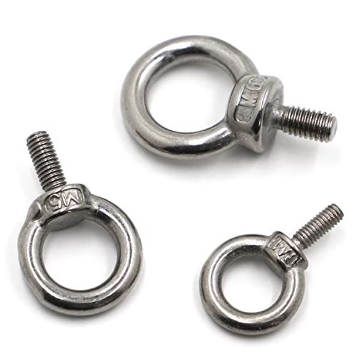 TWALOTPEX Augenschrauben, Expansionsbolzen 3 Stück 304 Edelstahl Marine Hebeösenschrauben Ringschlaufenloch for Kabelseil-Augenschraube(M10) von TWALOTPEX