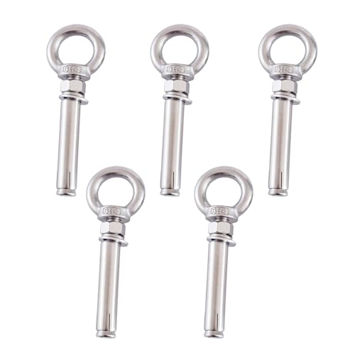 TWALOTPEX Augenschrauben, Expansionsbolzen 5 Stück 304 Edelstahl M10 Expansionsschrauben Schraube Geeignet for Beton Ziegelwand(M10x70mm) von TWALOTPEX