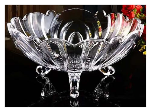 TWALOTPEX Obstschalen, Salatschalen Haushalt 3-Beinigen Mini Glas Obstschale Dekorative Kristall Platte for Snack Candy(A) von TWALOTPEX