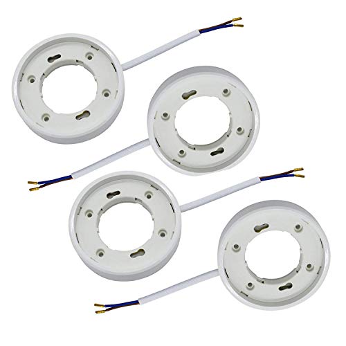 TWDRTDD GX53 Sockel-Lampenfassung für LED, Halogen, Filament oder Kompaktleuchtstofflampen (4er-Pack, Weiß) von TWDRTDD