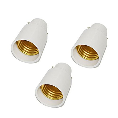 fineled 3 Stück B22 zu E27 Licht Adapter Sockel Converter, Bajonett B22 zu Edison 27 Fassung mit diesem Konverter von TWDRTDD