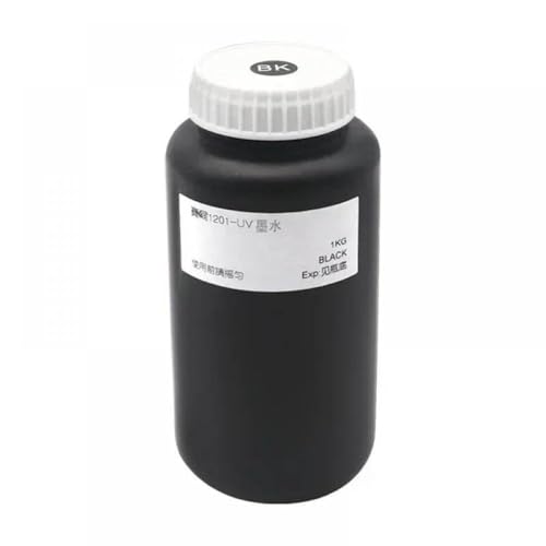 1000 ml Flaschen kompatible Tinte Kompatibel mit Xaar -Druckkopf 1201 Drucken 3D -Tinte Kompatibel mit Tablette Weiche Hartneutral -LED(1000ML-1201 Soft-BK) von TWEJHX