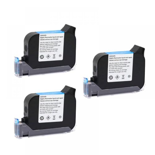 TWEJHX 1 3 5pcs 2588 2588+ 2588+ (M) Lösungsmittelkartusche ohne Verschlüsselung kompatibel mit Handheld -Druckern 600DPI -Datumscode 12. 7mm Inkjet Codierer Ersatzkartusche(2588-Black-3pcs) von TWEJHX
