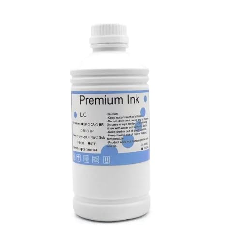 TWEJHX 1000 ml DTF -Tintenkompatibel mit Direkttransferfilm und Haustierfilm funktioniert mit Desktop und großformatigen DTF -Druckern 11 Farben erhältlich(1000ml-DTF-LC) von TWEJHX
