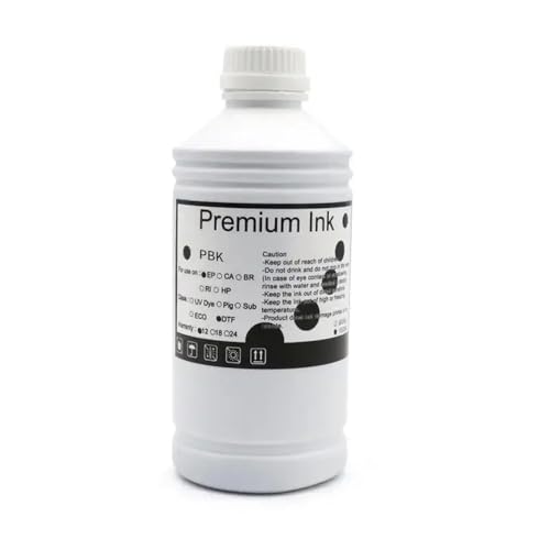 TWEJHX 1000 ml DTF -Tintenkompatibel mit Direkttransferfilm und Haustierfilm funktioniert mit Desktop und großformatigen DTF -Druckern 11 Farben erhältlich(1000ml-DTF-PBK) von TWEJHX