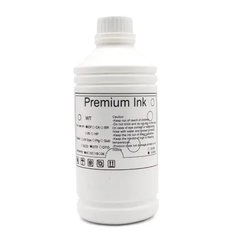 TWEJHX 1000 ml DTF -Tintenkompatibel mit Direkttransferfilm und Haustierfilm funktioniert mit Desktop und großformatigen DTF -Druckern 11 Farben erhältlich(1000ml-DTF-WT) von TWEJHX