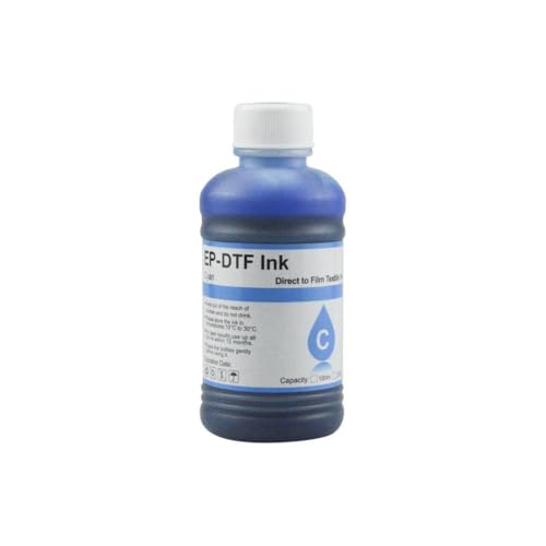 TWEJHX 250 ml DTF Tinte kompatibel mit Direkttransferfilmarbeiten mit L805 1800 4720 I3200 Druckkopf Kompatibel mit PET All Desktop und große DTF -Drucker mit großem Format(C 250ML) von TWEJHX