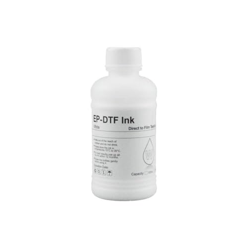 TWEJHX 250 ml DTF Tinte kompatibel mit Direkttransferfilmarbeiten mit L805 1800 4720 I3200 Druckkopf Kompatibel mit PET All Desktop und große DTF -Drucker mit großem Format(WH 250ML) von TWEJHX