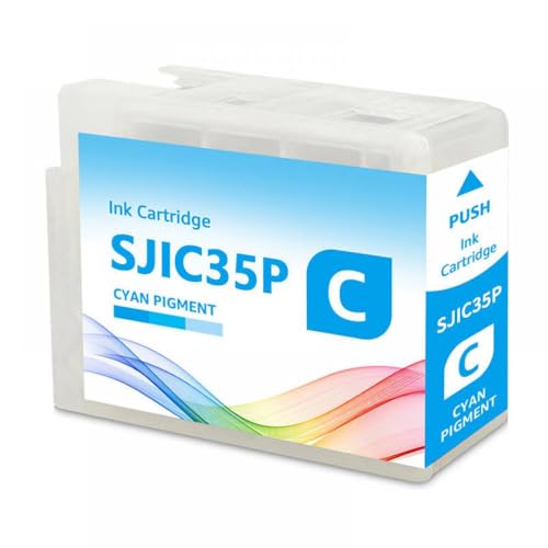 TWEJHX 80 ml SJIC35P Kompatible Tintenpatrone Kompatibel mit Farbetikettdrucker Arbeiten mit CW-C6500P CW-C6000A CW-C6000P CW-C6500A-Modellen(SJIC35P CY 1PCS) von TWEJHX