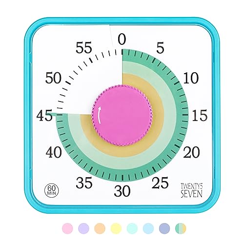 TWENTY5 SEVEN Countdown-Timer, 19,1 cm; 60 Minuten, 1 Stunde, visueller Timer – Klassenzimmer-Lehrwerkzeug, Büro-Treffen, mechanische Countdown-Uhr für Kinder, Prüfungszeitmanagement, magnetisch, bunt TWENTY5 SEVEN Countdown-Timer, 19,1 cm; 60 Minuten, 1 Stunde, visueller Timer – Klassenzimmer-Lehrwerkzeug, Büro-Treffen, mechanische Countdown-Uhr für Kinder, Prüfungszeitmanagement, magnetisch, bunt von TWENTY5 SEVEN