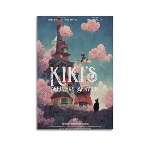 TWFSRXVWTS Kiki's Delivery Service Anime-Filmposter, dekorative Malerei, Leinwand, Wandposter und Kunstdruck, moderne Familienschlafzimmer-Dekoration, Poster, 30 x 45 cm von TWFSRXVWTS