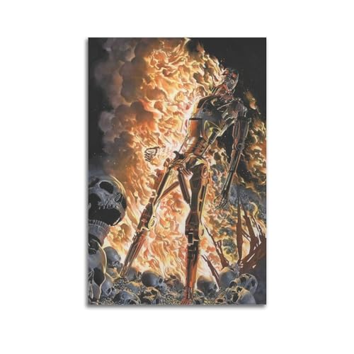 TWFSRXVWTS Poster, Motiv: Terminator Burning Earth, dekoratives Gemälde, Leinwand, Wandposter und Kunstdruck, moderne Familienschlafzimmer-Dekoration, Poster, 60 x 90 cm von TWFSRXVWTS