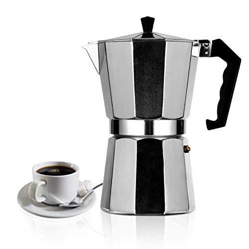 Espresso-Kaffeemaschine, italienischer Stil, Aluminium, Espresso-Maschine, Mokkakanne, italienischer Stil, Kaffeekanne, Espresso-Kessel, Kaffee-Perkolator. von TWH