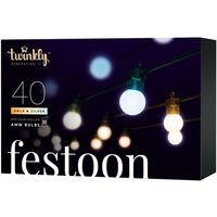 Twinkly - festoon Vernetzte Lichterkette IP44 20m 40 LEDs (Gold & Silber Edition) von TWINKLY