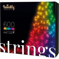 Strings – App-gesteuerte LED-Lichterkette mit 600 rgb (16 Millionen Farben) LEDs. 48 Meter. Schwarzes Kabel. Intelligente Beleuchtungsdekoration für von TWINKLY